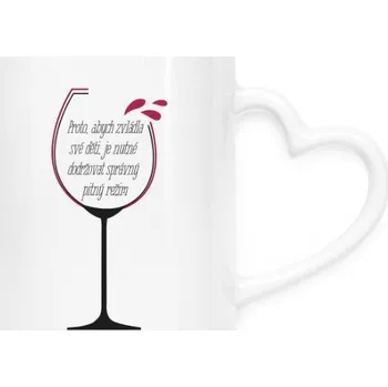 Hrnek srdce s potiskem Hrnek víno pro maminky