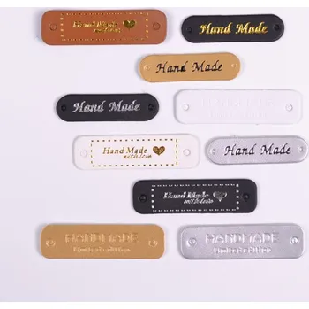 Koženkové štítky Handmade mix luxury - balení 10 ks