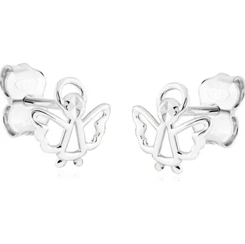 Náušnice GEMMAX - originální prvotřídní kvalita Peckové náušnice Andělé z bílého zlata na puzetu – zlatý šperk ryzosti 585/1000 v Dárkovém balení s Certifikátem GLEWN-01034