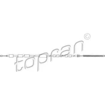 Lanko parkovací brzdy Tažné lanko, parkovací brzda, , 474597, E074033, TOPRAN, 721 632