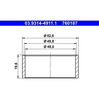 Montážní kroužek, protiprašná krytka (píst brzdového třmenu), , ATE, 03.9314-4911.1