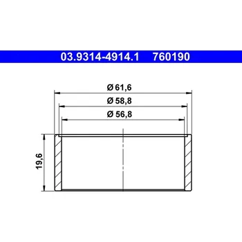 Montážní kroužek, protiprašná krytka (píst brzdového třmenu), , ATE, 03.9314-4914.1