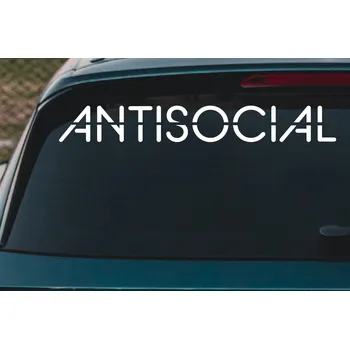 Samolepící dekorace Lepy.cz Samolepka na auto Antisocial Velikost (šířka x výška): 23x3cm, Barevná varianta: Lípová zelená