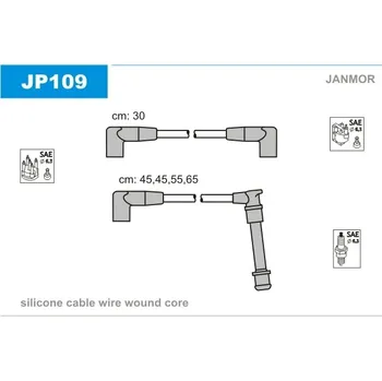 Zapalovací kabel Sada kabelů pro zapalování, , JANMOR, JP109