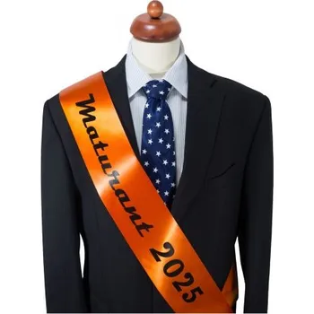 Party dekorace Maturitní šerpa tmavě oranžová - saténová