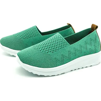 Dámské mokasíny Dámské látkové mokasíny L0438-20 Looke zelená Barva: Zelená, Velikost: 39