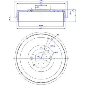 Brzdový buben Brzdový buben, 7569600,60810025,60514839,51816526,51903659,7769850,7769850,7569600,60814839,60810025, ECAR, S73-1030
