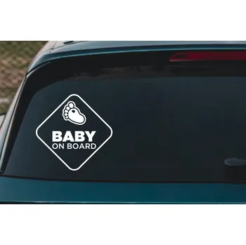 Samolepící dekorace Lepy.cz Samolepka na auto Baby on board - nožička Velikost (šířka x výška): 15x15cm, Barevná varianta: Světle růžová