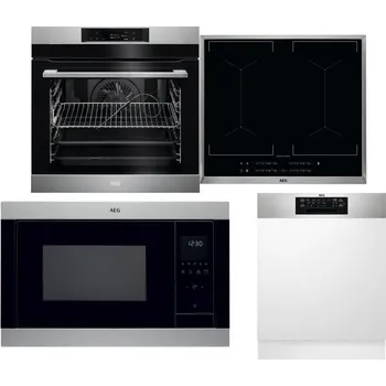 Set domácích spotřebičů AEG BPK742380M + AEG Mastery DoubleBridge IKE64450XB + AEG Mastery MSB2547D-M + AEG FEE72706PM