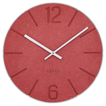 Hodiny LAVVU Červené hodiny Natur vyrobené v Čechách ⌀34cm LCT5023 (LAVVU Červené hodiny Natur vyrobené v Čechách ⌀34cm LCT5023)