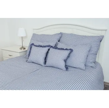 Povlečení Podpěrová s.r.o. Modrá kostička negativ 140 x 220, 70 x 90 cm zipový uzávěr