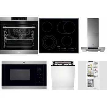Set domácích spotřebičů AEG BPK742380M + AEG Mastery DirectTouch HK654070FB + AEG Mastery DBB5660HM + AEG Mastery MSB2547D-M + AEG FSE74707P + AEG Mastery FlexiShelf SCE818D3LC