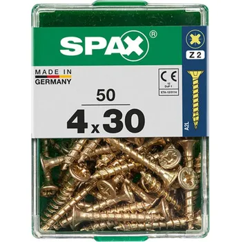 Vrut SPAX Vrut 4x30, zápustná hlava, PZ, YELLOX, 50 ks (M)