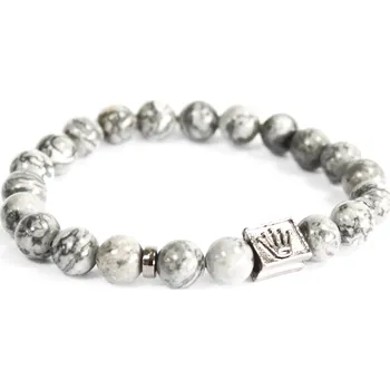 Náramek Šedý Achát -Koruna