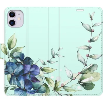 Pouzdro na mobilní telefon Flipové pouzdro iSaprio - Blue Flowers - iPhone 11