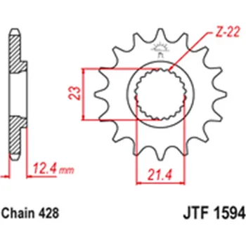 Řetězová sada pro motocykl Přední řetězové kolečko JTF1594 15 zubů