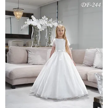 Dívčí šaty Šaty pro družičku dětské DF-244 Barva: ivory, Vybraná velikost: velikost 158