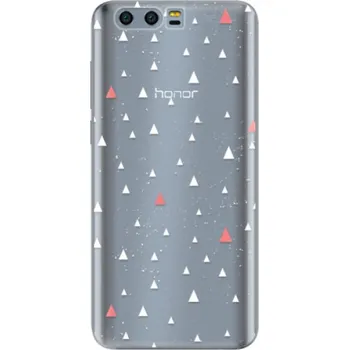 Pouzdro na mobilní telefon Odolné silikonové pouzdro iSaprio - Abstract Triangles 02 - white - Huawei Honor 9