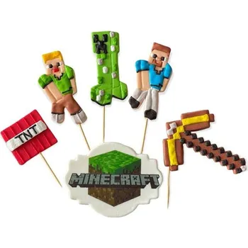 Jedlá dekorace na dort K Decor Cukrová figurka zápich do dortu Minecraft