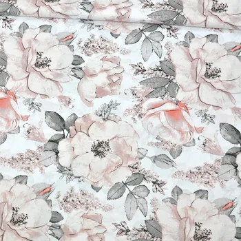 Bavlněná látka Pivoňka na Bílém