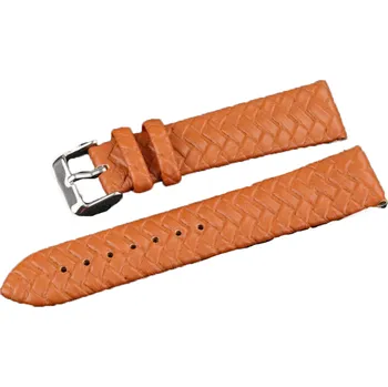 Příslušenství k chytrým hodinkám Kožený řemínek s pleteným vzorem 22 mm - univerzální (Samsung, Huawei, Xiaomi,..) Oranžová