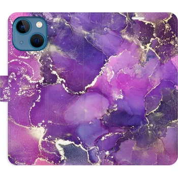 Pouzdro na mobilní telefon Flipové pouzdro iSaprio - Purple Marble - iPhone 13 mini
