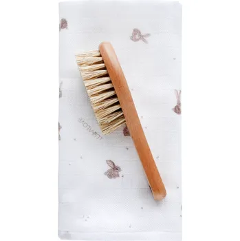 Lullalove Kartáč na suchou hlavičku s žínkou Králíček