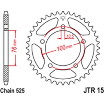 Řetězová sada pro motocykl Zadní rozeta Benelli 500 Leoncino 2017 - 2018 42 zubů