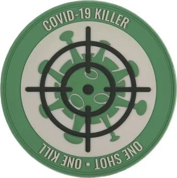 101. INC Nášivka COVID-19 KILLER ONE SHOT ONE KILL 3D PVC Velcro