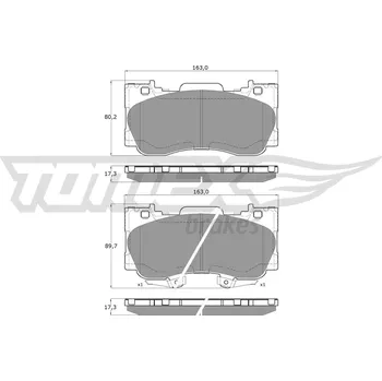 Brzdová destička Sada brzdových destiček, kotoučová brzda TOMEX Brakes TX 19-93