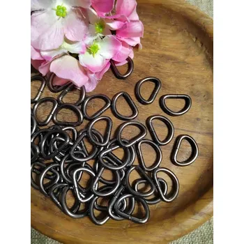 Polokroužek šíře 15 mm na koženou galanterii nikl černý