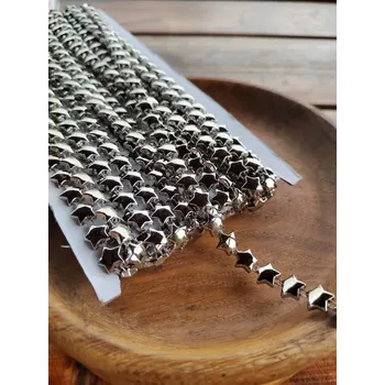 umělá květina Řetěz - hvězdy šíře 10 mm vánoční stříbrný