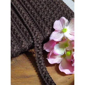 Krajka Prýmek šíře 12 mm hnědá tmavá