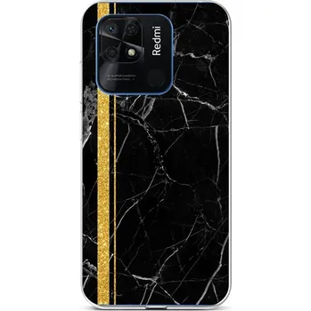 Kryt STYLE Xiaomi Redmi 10C Mramor černo-zlatý (obal neboli pouzdro na Xiaomi Redmi 10C)