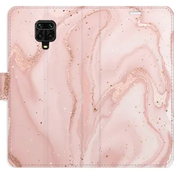 Pouzdro na mobilní telefon Flipové pouzdro iSaprio - RoseGold Marble - Xiaomi Redmi Note 9 Pro / Note 9S