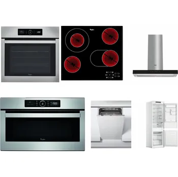 Set domácích spotřebičů WHIRLPOOL ABSOLUTE AKZ9 6230 IX + WHIRLPOOL AKT 8190/BA + WHIRLPOOL WHBS 62F LT K + WHIRLPOOL ABSOLUTE AMW 730 IX + WHIRLPOOL WSIC 3M27 C + WHIRLPOOL WHC18 T311