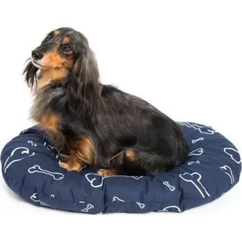 Pelíšek pro psa Polštář ovál bavl. Kost modro/bílý 60 cm