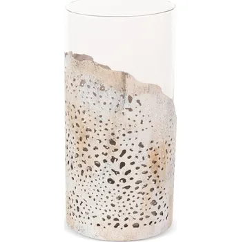 Svícen SKLENĚNÝ DEKORAČNÍ SVÍTNÍK DIMON (02) (FI) 16X32 CM VÍCEBAREVNÁ