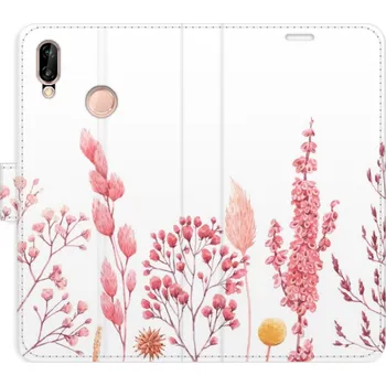 Pouzdro na mobilní telefon Flipové pouzdro iSaprio - Pink Flowers 03 - Huawei P20 Lite