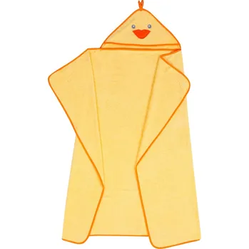 Duetbaby osuška s kapucí froté 120x100 cm Kuře žlutá