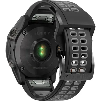 Ostatní příslušenství k chytrým hodinkám Silikonový sportovní řemínek EasyFit/QuickFit 22 mm na Garmin watch Černá - šedá