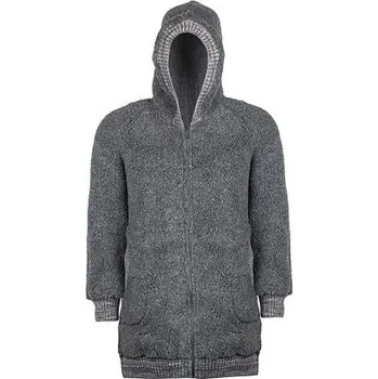 Dámská mikina Vlnka Prodloužená mikina z ovčí vlny tmavě šedá velikost oblečení XXL