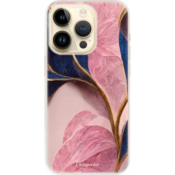 Pouzdro na mobilní telefon Odolné silikonové pouzdro iSaprio - Pink Blue Leaves - iPhone 14 Pro