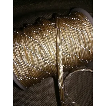 Padáková šňůra Ø4 mm s reflexní nití béžová