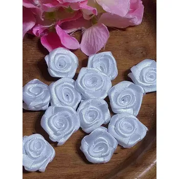 Saténová růže Ø20 mm bílá