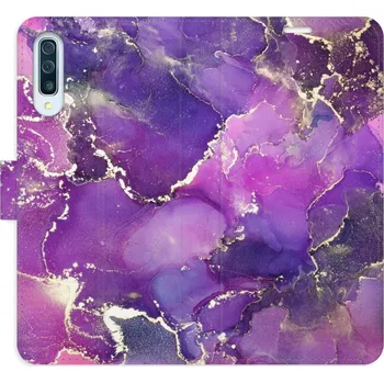 Pouzdro na mobilní telefon Flipové pouzdro iSaprio - Purple Marble - Samsung Galaxy A50