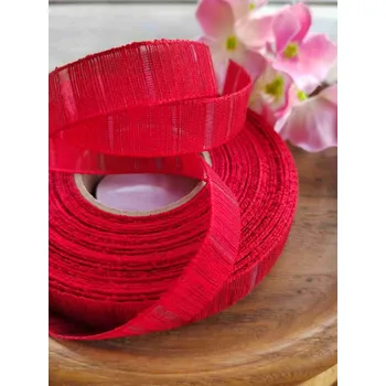 Stuha Stuha 15 mm s monofilem a vlascem červená