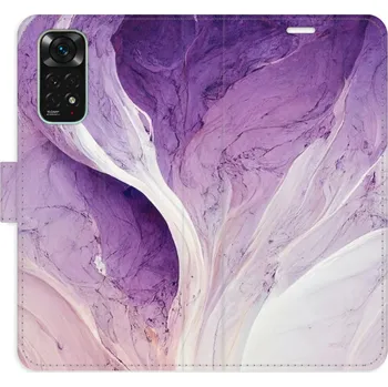 Pouzdro na mobilní telefon Flipové pouzdro iSaprio - Purple Paint - Xiaomi Redmi Note 11 / Note 11S