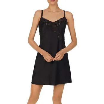 Dámské noční prádlo Ralph Lauren saténová košilka ILN31684 černá - Černá / XS