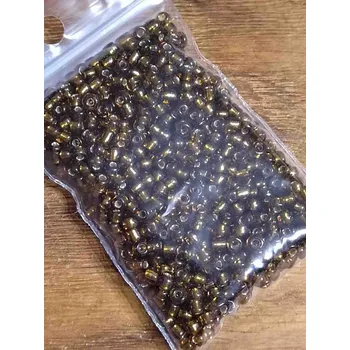 Dětské navlékací korálky Rokajl 8/0 - 3 mm s průtahem 20 g barva rezavá střední